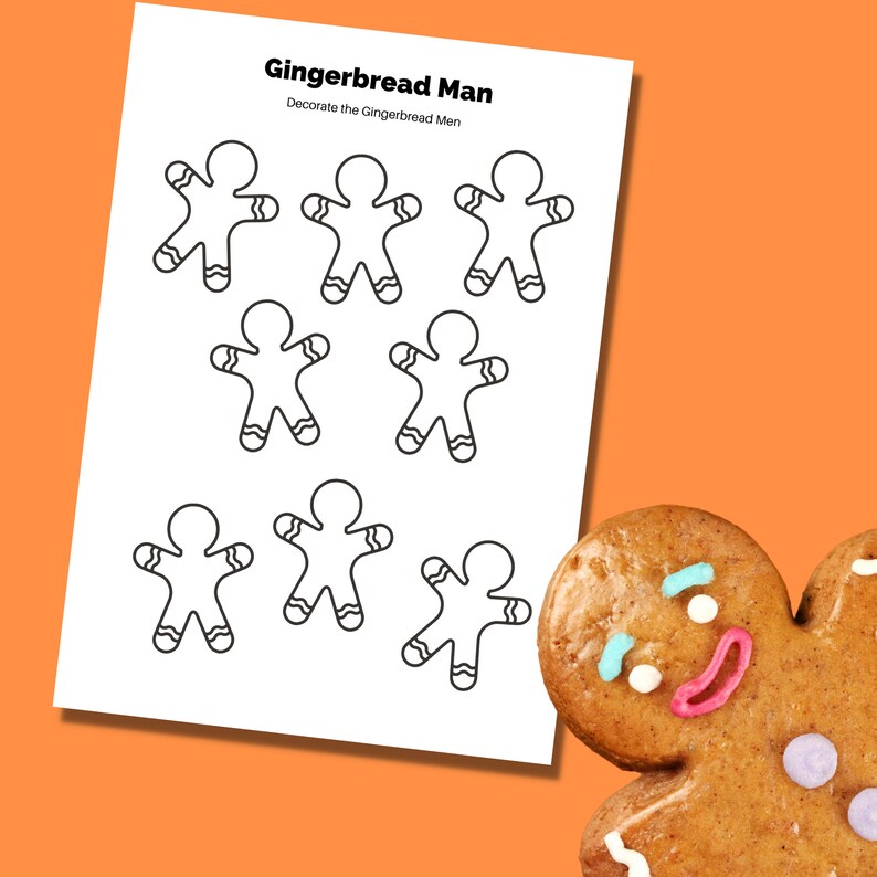 Gingerbread Man Printable Worksheet, Gingerbread Man Coloring Pages ...