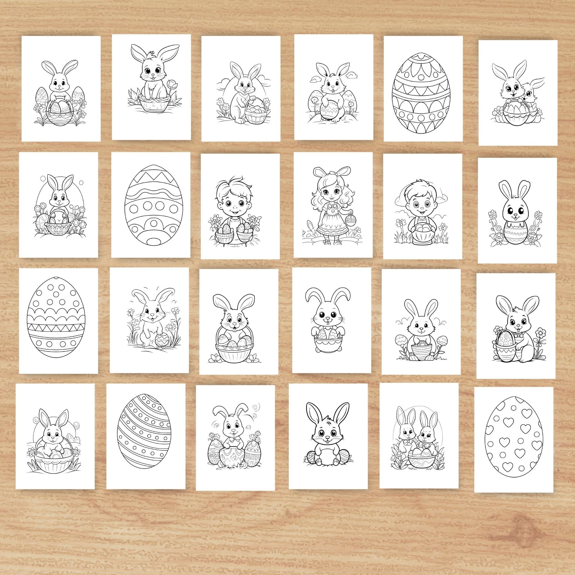 Printable Easter Coloring Book - 50 Coloring Pages, Activity Book ...