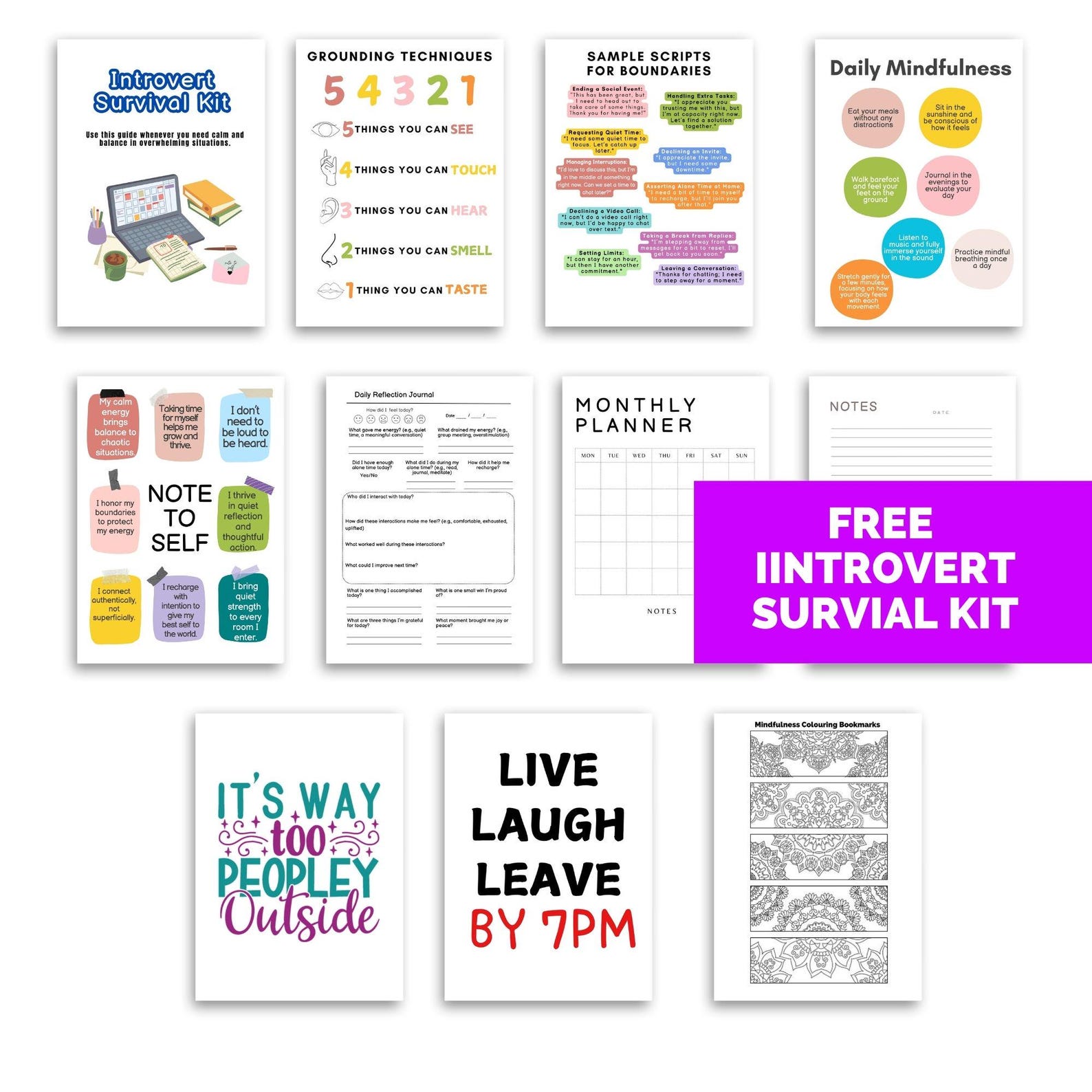 Printable Introvert Journal With Free Printable Introvert Survival Kit ...