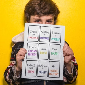 Cartes d'affirmation imprimables Enfants adolescents, Mutisme sélectif, Autisme, Imprimables sur l'anxiété, pour enfants, pensée positive, faible estime de soi