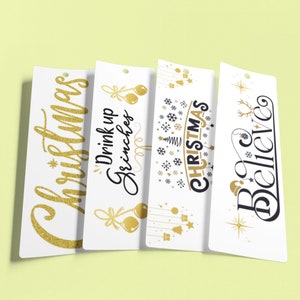 Christmas Printable Bookmarks, Holiday Bookmarks, Festive Bookmarks ...