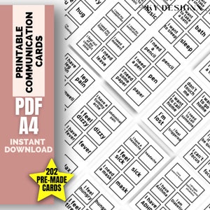 202 printable Communication Cards for Non-Verbal adults, Autism, Anxiety, Selective Mutism, STROKE, Print Show to Tell Communication Cards