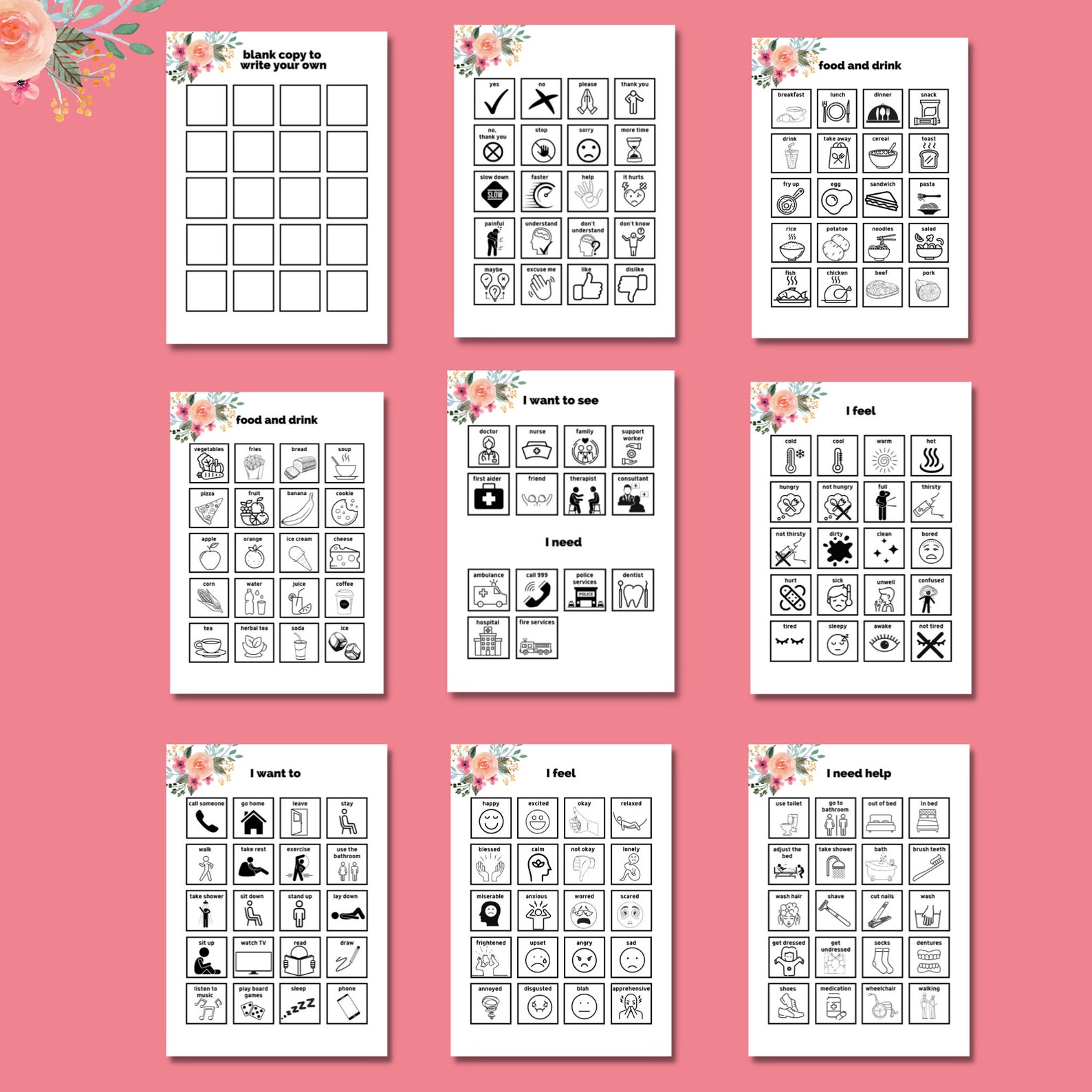 Communication / VISUAL Board PRINTABLE Autism PRINTABLES, Selective ...