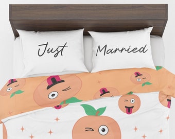 Ensemble de taies d'oreiller pour couples - Just Married - Taies d'oreiller - Taies d'oreiller pour couples - Accessoires de chambre à coucher - Jeunes mariés - PC16