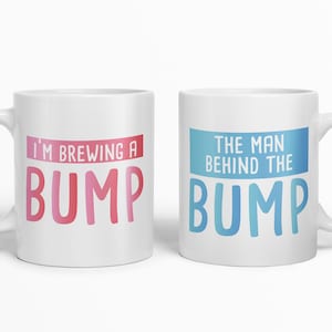 Bump Brewing Funny Gift Mug Set Gifts for New Parents, Baby Due