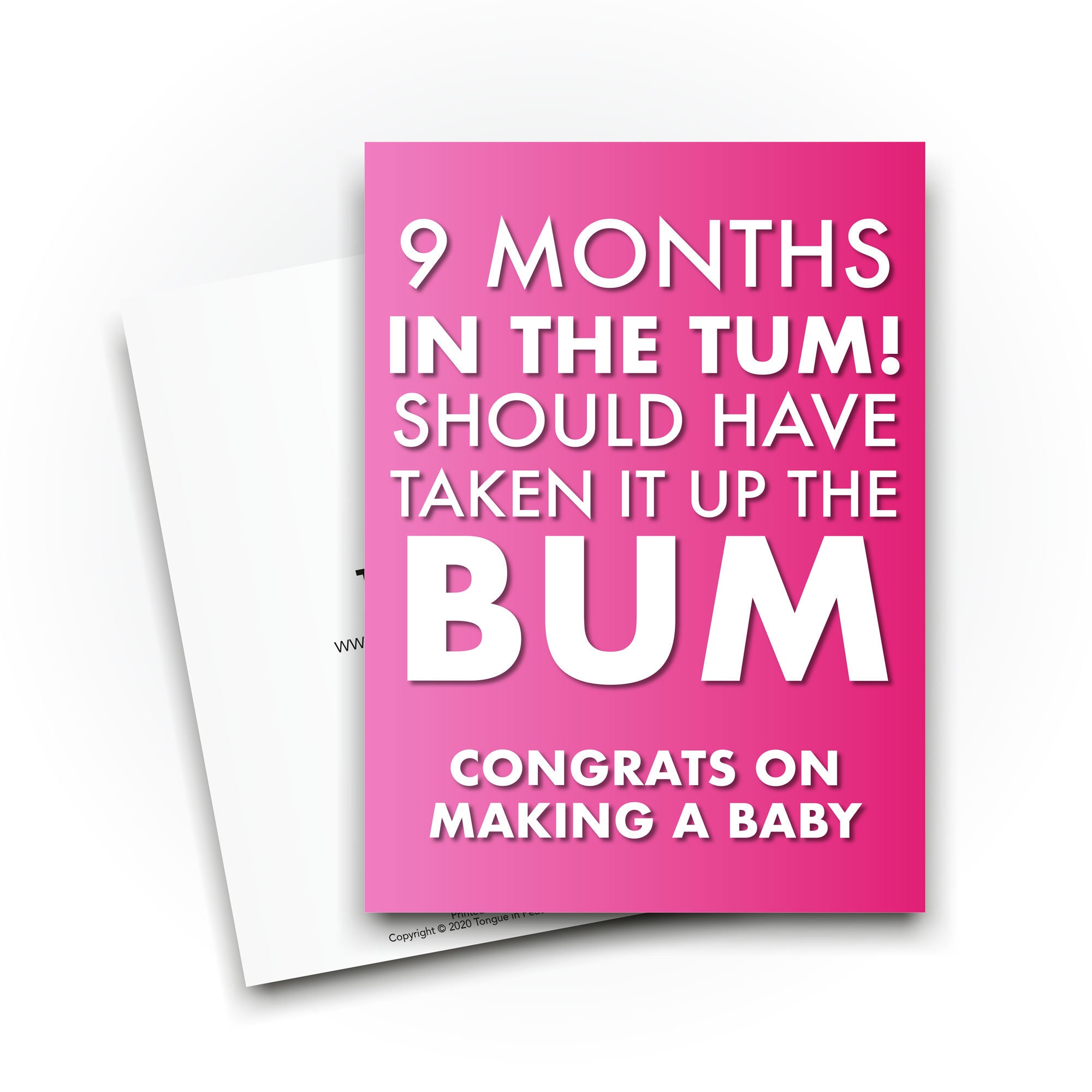 Funny New Born Baby Cards 9 Months in the Tum Greeting Card Etsy