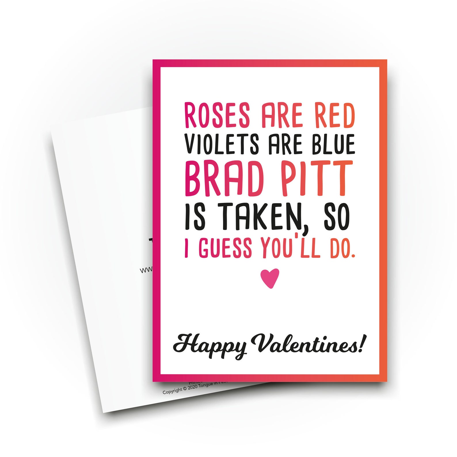 Funny Valentines Cards Roses Are Red Poem Joke For Boyfriend | Etsy
