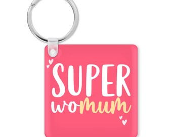 Mum Keyring - Super Womum - Mother's Day Gift - Super Woman - Mum's Birthday - Mummy Keyring - For Mum - Grandma Gift - Gifts For Her KBH201