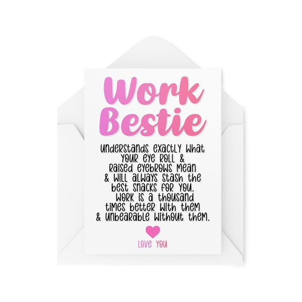 Work Best Friend Cards - Work Bestie Love You Colleague Card - Maternity Leave Card Best Friend Birthday - Birthday Cards CBH913