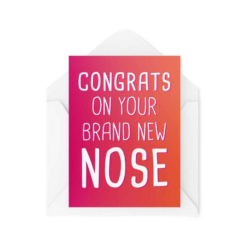 Funny New Nose Cards Congrats on Your Brand Nose Job New Etsy