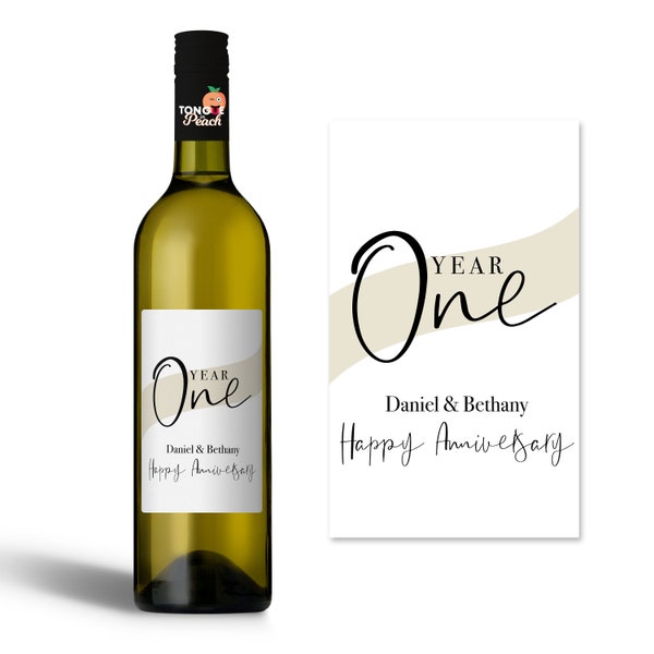 Anniversary Wine Label - Personalised Wine Sticker - Anniversary Gift - Couple Gift - Married Gift -  Special Gift For Couples - WBL77