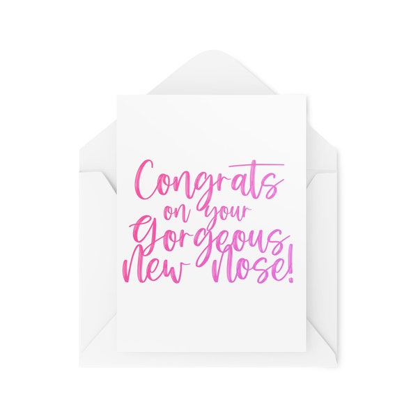 Cosmetic Surgery Cards - Nose Job Card - Congrats on Your Gorgeous New Nose - Facial Surgery Card - Congratulations Cards - CBH2033