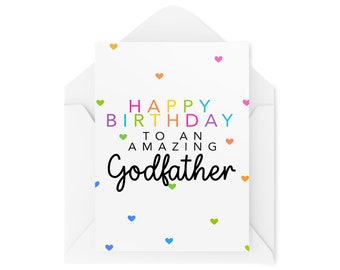 Godfather Cards - Happy Birthday to an Amazing Godfather - Godparent Birthday Card - LGBTQ+ - LGBT God father - Gay Birthday Card - CBH1436