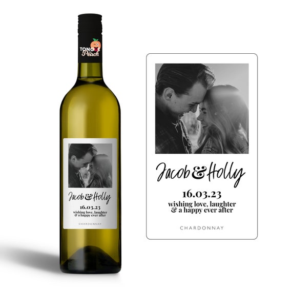 Etichetta bottiglia di vino Regalo di nozze personalizzato Bomboniera di  nozze Bottiglia di vino personalizzata Congratulazioni Adesivi Adesivo vino  WBL3 -  Italia