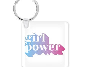 Funny Novelty Keyring Gift | Girl Key Ring Work Colleague Leaving Work Present | Girl Power | Key Accessory | KBH189