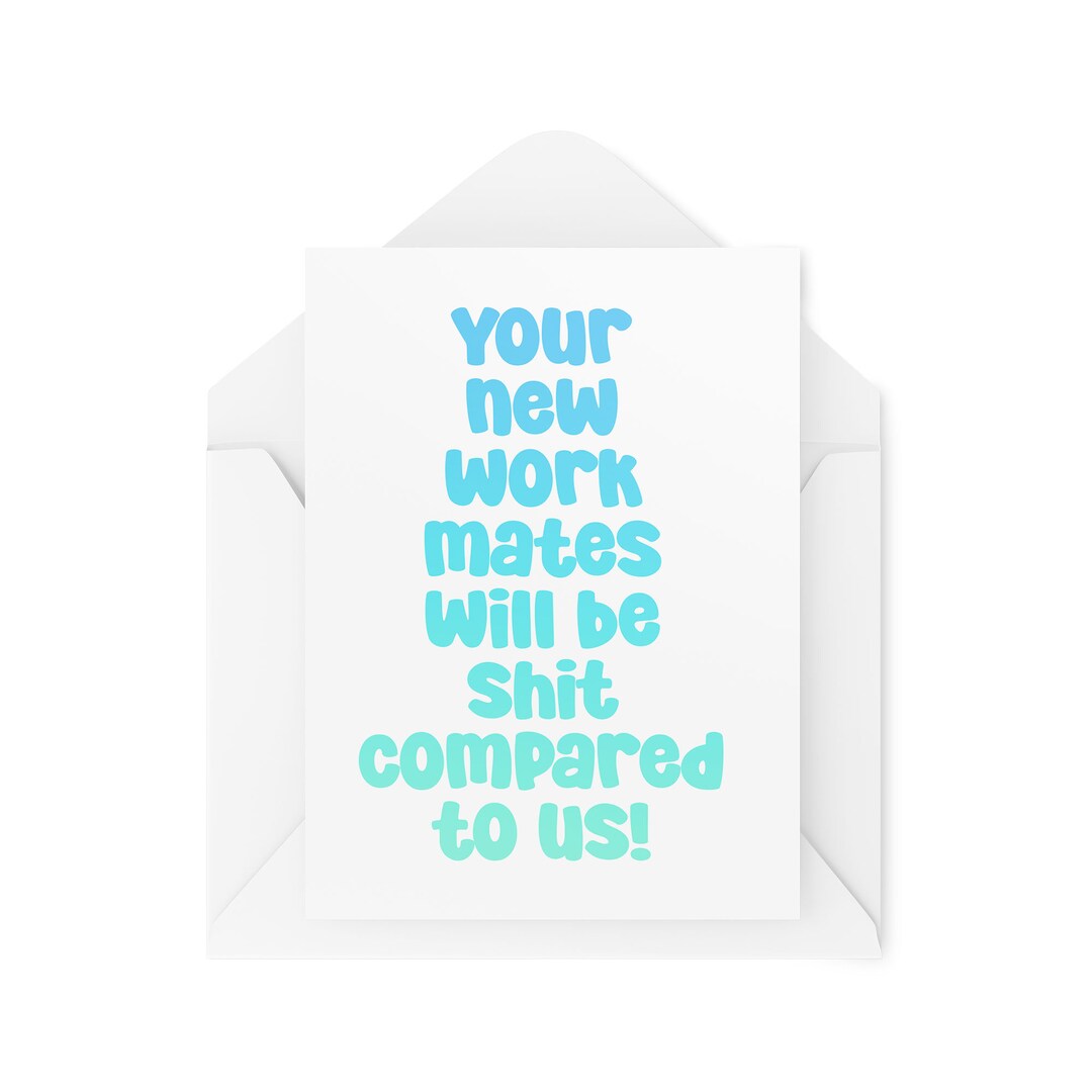 Funny New Job Cards Your New Work Mates Will Be Sht - Etsy
