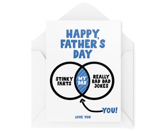 Funny Dad Cards - Pie Chart Joke - Stinky Farts Really Bad Dad Jokes - Father's Day Card - CBH1668