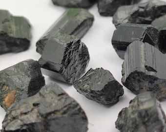 AAA Black Tourmaline Rough Gemstone: Natural Raw Crystals for Jewelry Making