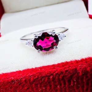 Raspberry Rhodolite Garnet Wedding Ring Vintage Bridal Ring 14k Rose Gold Rhodolite Garnet Engagement Ring Unique Wedding Ring For Women