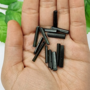 4A Green Tourmaline Crystal Sticks: Raw Gemstone for Jewelry Making