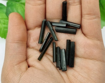 4A Green Tourmaline Crystal Sticks: Raw Gemstone for Jewelry Making