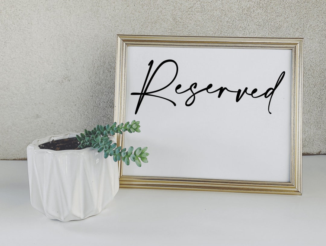 Downloadable Reserved Sign - Etsy
