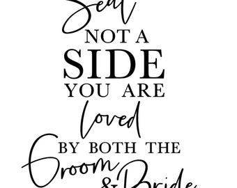 Pick A Seat Not A Side You Are Loved By The Groom And The Bride Wedding  Quote Art Recessed Framed Print by Uramina