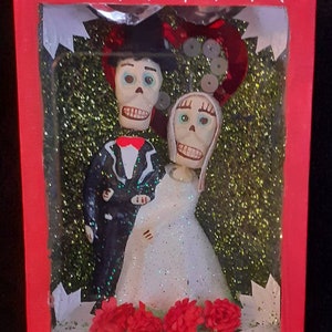 Mexican Diorama box/ Bride and groom.