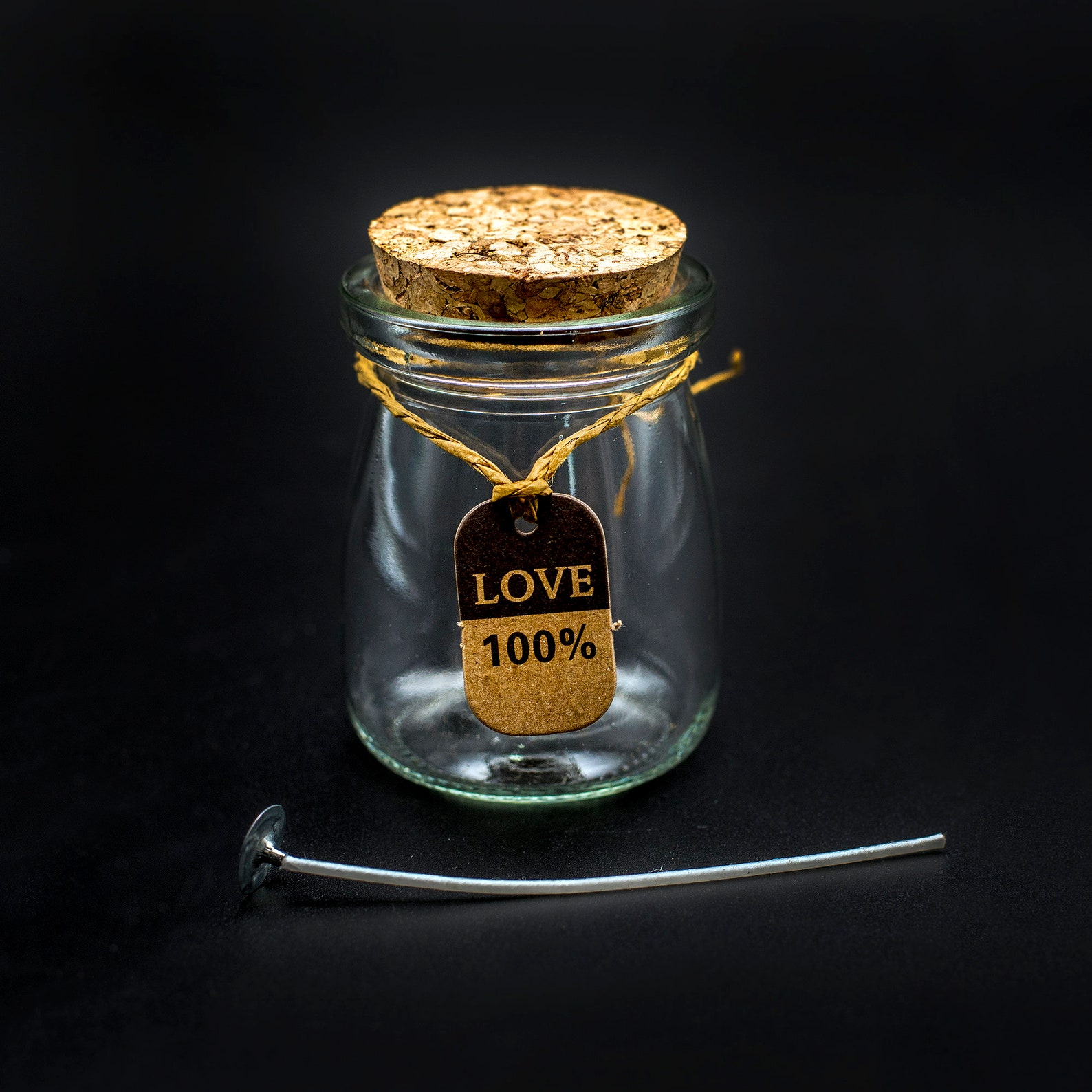 DIY small glass jars with cork top and label Etsy