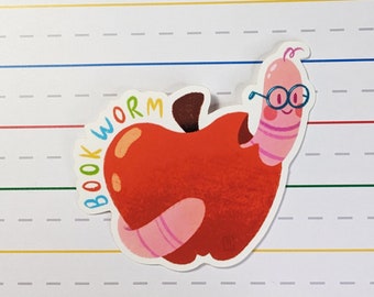 Bookworm Matte Sticker