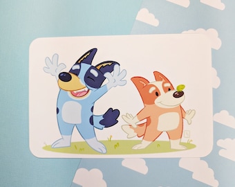 Heeler Sisters 4 x 6 Mini Art Print
