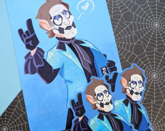 Blue Jacket IV Inspired Print & Matte Sticker
