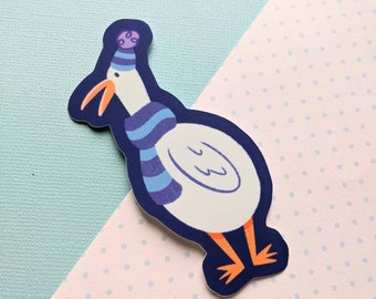 Goose with Hat Matte Sticker
