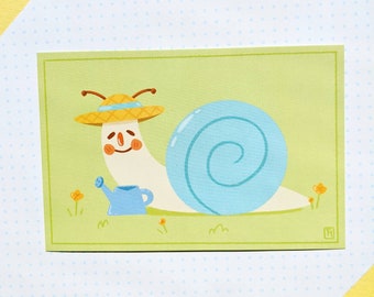 Garden Snail Mini Art Print - 6 x 4