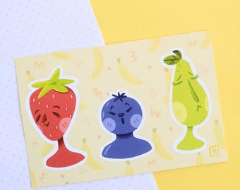 Fruity Girls Mini Art Print - 6 x 4