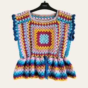 The Granny Peplum, Pdf File, crochet pattern, pdf pattern, Granny Square Top,