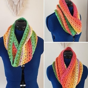 The Rainbow Autumn Cowl, pdf file, crochet pattern, crochet tutorial, crochet pdf, crochet cowl,