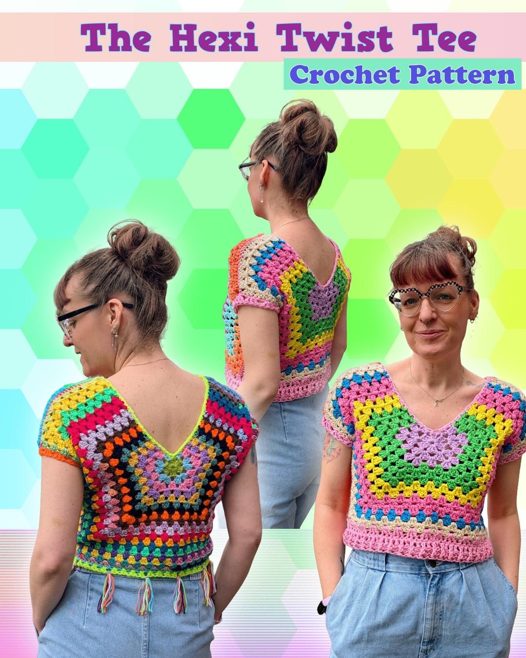 CROCHET PATTERN PDF, the Hexi Twist Tee, - Etsy