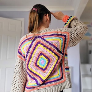 5 Pattern Bundle, Crochet Patterns, Crochet Bundle, Granny Square Sweater, Pattern PDF, Granny Square Pattern, Hexagon Cardigan, image 3