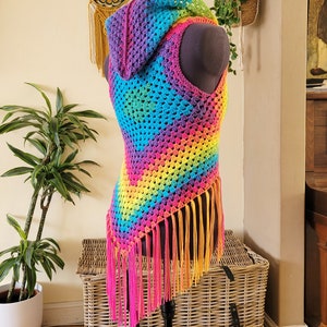 Boho Crochet Vest, Hippy vest, Festival clothes, Crochet garment,