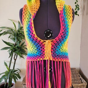 Boho Crochet Vest, Hippy vest, Festival clothes, Crochet garment, image 3