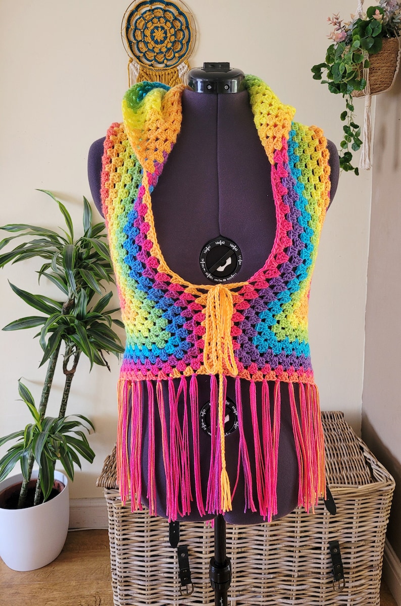 Boho Crochet Vest, Hippy vest, Festival clothes, Crochet garment, image 3