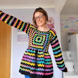 CROCHET PDF PATTERN, The Granny Peplum, Pdf File, crochet pattern, pdf pattern, Granny Square Top, image 1