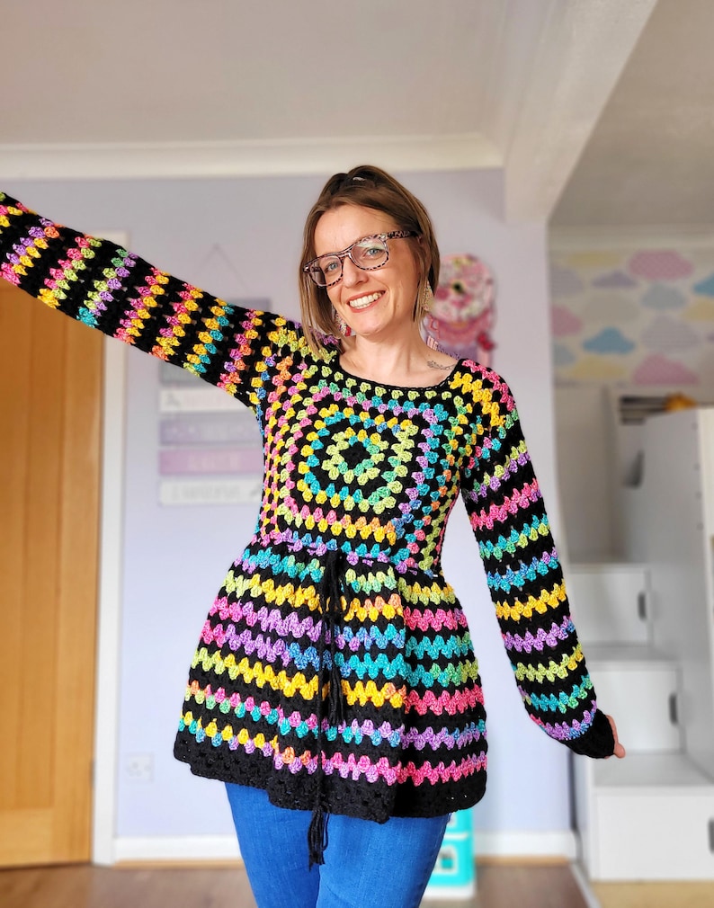 CROCHET PDF PATTERN, The Granny Peplum, Pdf File, crochet pattern, pdf pattern, Granny Square Top, image 1