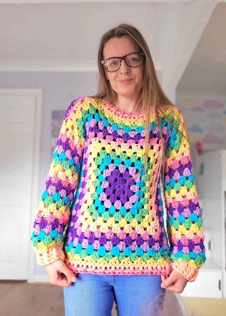 5 Pattern Bundle, Crochet Patterns, Crochet Bundle, Granny Square Sweater, Pattern PDF, Granny Square Pattern, Hexagon Cardigan, image 11