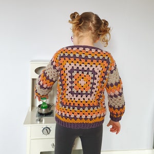 Crochet Pattern, PDF File, Kids Scrapbusting Granny Square Jumper, Granny Square Pattern, Crochet Clothing Pattern, Granny Square Sweater image 5