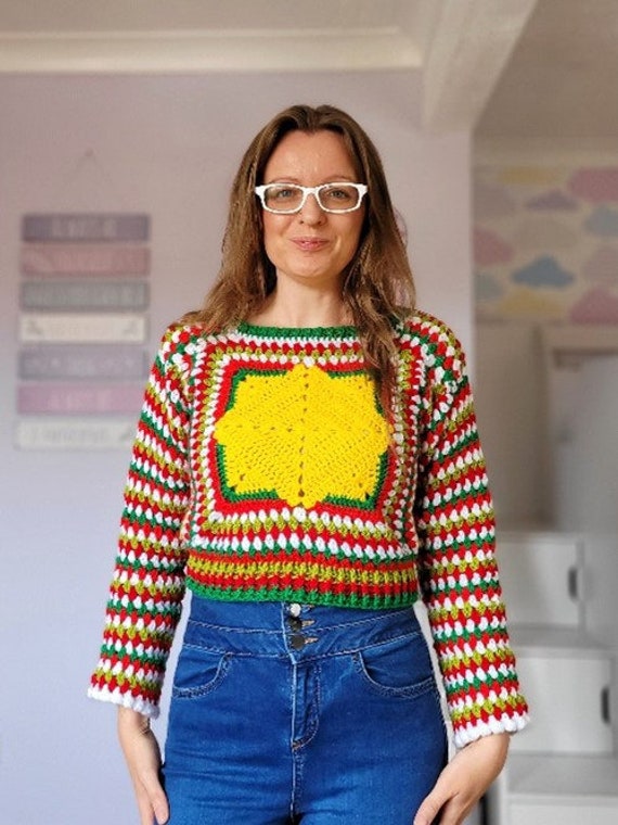 The Diamond Star Sweater Crochet Pattern PDF File Instructions Crochet Sweater Pattern Etsy