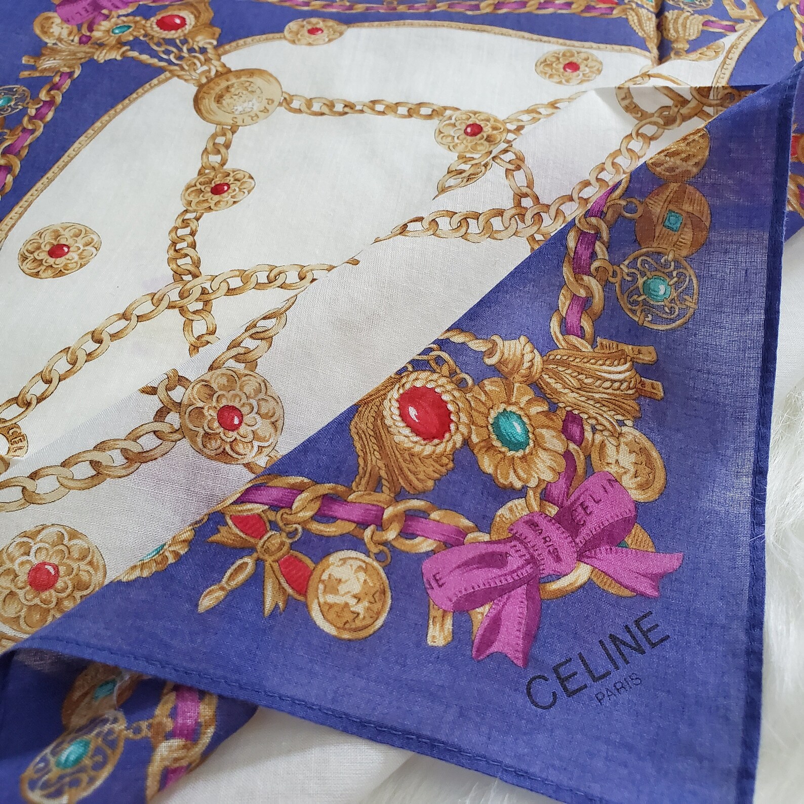 Celine Paris Vintage Handkerchief Handkerchief women | Etsy