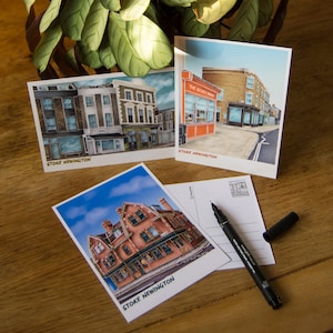 Stoke Newington Postcards, Londres - Spence Bakery / Red Lion / PREP-MEAT-Clarence à Church Street