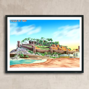 Gérone - Tossa de Mar Illustration cartes postales A6 / A4 tirages